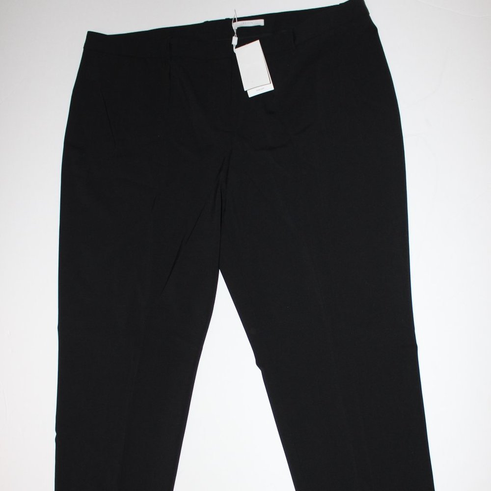 HUGO BOSS TILUNA BLACK SLIM STRETCH WOOL TROUSER US 18